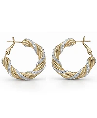 And Now This Clear Crystal Twist Hoop Earrings