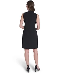 Vince Camuto Petite Square Neck Self Applique Shift Dress