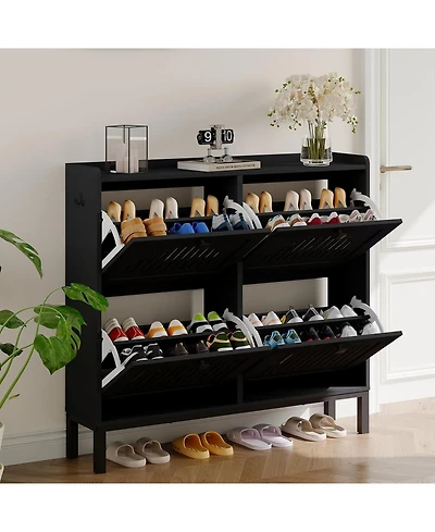 Gaomon Modern 4 Drawer Shoe Cabinet with Adjustable Shelves & Anti Tip Design, Freestanding Entryway Organizer
