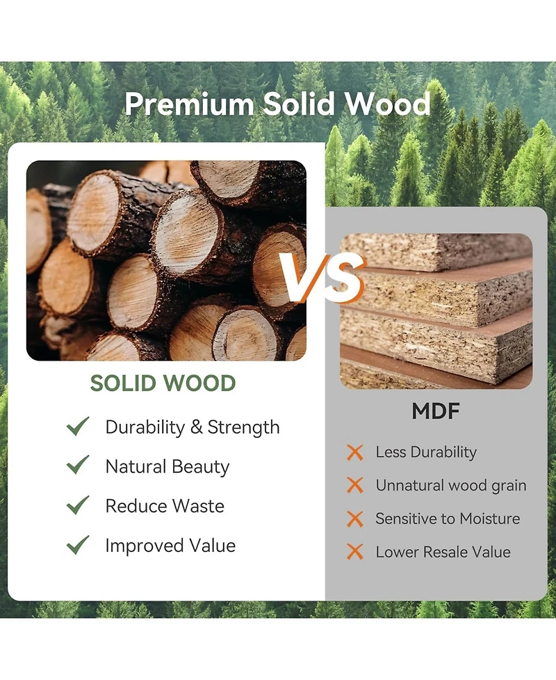 Tribesigns Solid Wood Bench, 62.99" Entryway Bench with Thickened Legs, Farmhouse Wooden Seating Benches