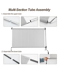 Aoodor Patio Roller Shade Hdpe Fabric Outdoor Cordless Roll Up with Uv Protection, Blinds