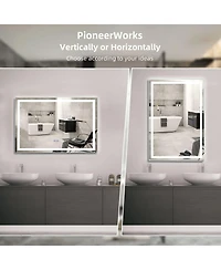 Homfan Led Bathroom Mirror with Lights, Anti-Fog, Dimmable, Backlit + Front Lit, Lighted Vanity for Wall, Memory Function, Waterproof