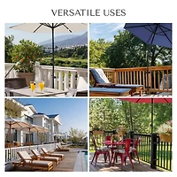 Yescom 7.5 Ft Outdoor Umbrellas with Deck Holder Scale Tilt Button for Party Event Food Ice Cream Cart Garden Parasol