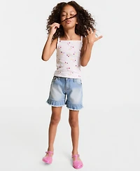 Epic Threads Girls' 5-20 Ruffle-Hem Denim Midi Shorts, Macy's Exclusive
