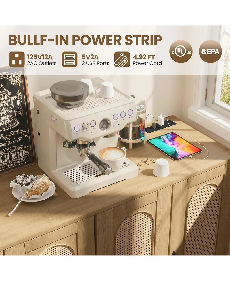 gaomon Sideboard Buffet Cabinet with Rattan Doors, Storage Credenza with Shelves, Modern Accent Coffee Bar Cabinet for Dining Room