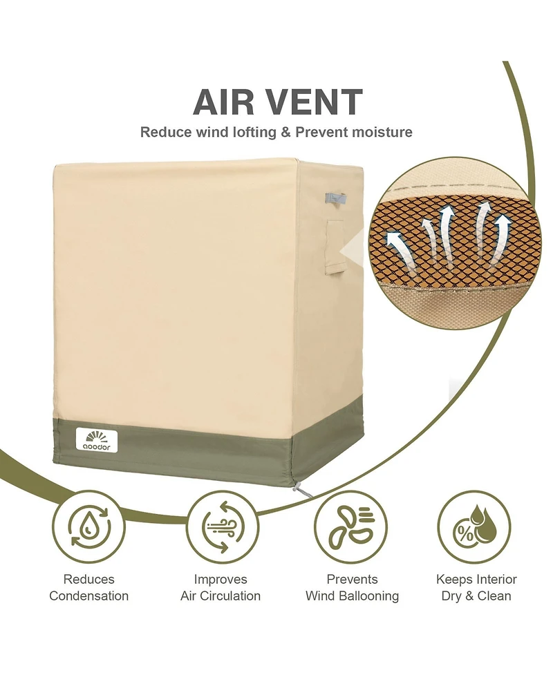 Aoodor Heavy Duty Air Conditioner Cover, 600D Waterproof Oxford Winter Central Air Conditioner Cover for Outside Unit