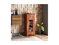 Slickblue Freestanding Bathroom Cabinet with Glass Door Storage