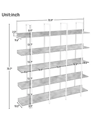 Rainsken 5 Tier Open Bookcase