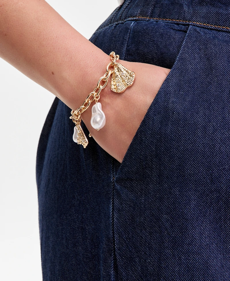 I.n.c. International Concepts Pave & Imitation Pearl Sealife Charm Bracelet, Macy's Exclusive