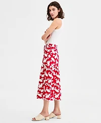 Nautica Women's Paisley-Print Ruffle Midi Skirt