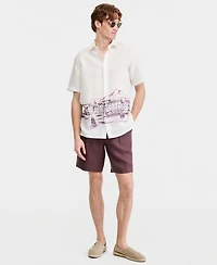 Club Room Men's Resort Scene Linen Short-Sleeve Shirt, Macy's Exclusive - Print