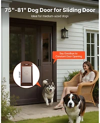 Cozito Sliding Glass Dog Door Adjustable Height 75 7/8" to 80 11/16" with 13 5/8" x 23 5/8" Flap