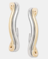On 34th Double-Row Wavy Hoop Earrings, Macy's Exclusive