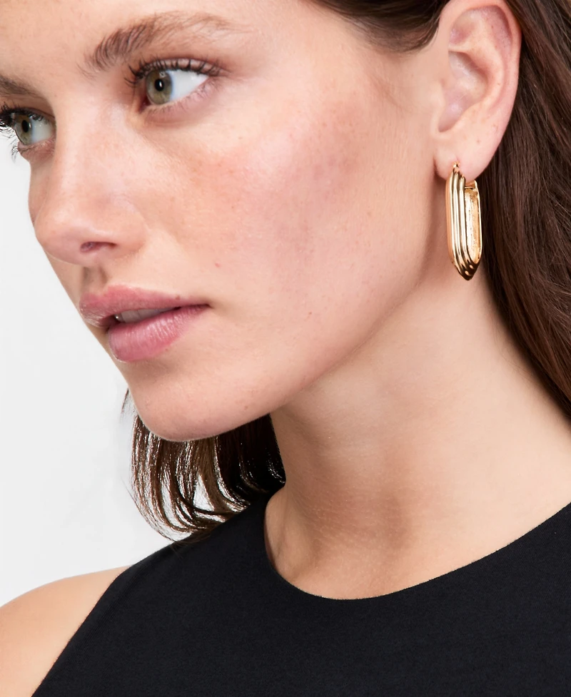 On 34th Textured Oval Hoop Earrings, Macy's Exclusive