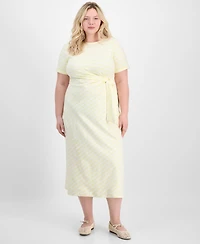 On 34th Trendy Plus Primavera Tie-Waist Dress, Macy's Exclusive