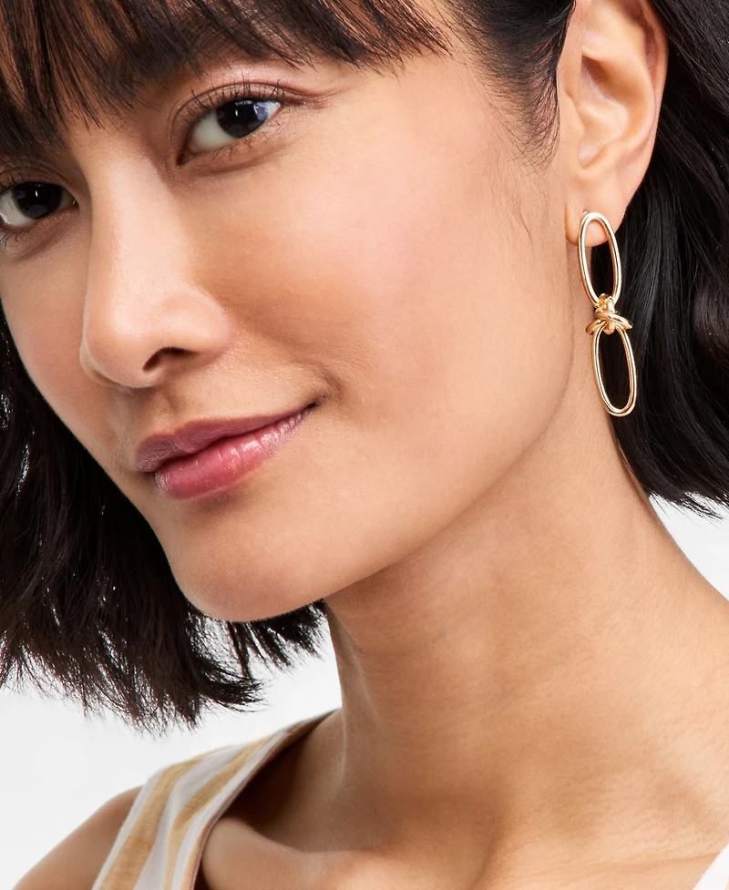 On 34th Knotted Link Linear Drop Earrings, Macy's Exclusive