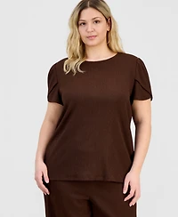 Anne Klein Essentials Plus Crinkle-Textured Top