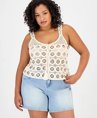 And Now This Trendy Plus Size Sequin Crochet Tank, Macy's Exclusive
