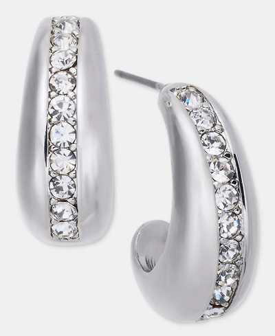On 34th Pave J-Hoop Earrings, Macy's Exclusive