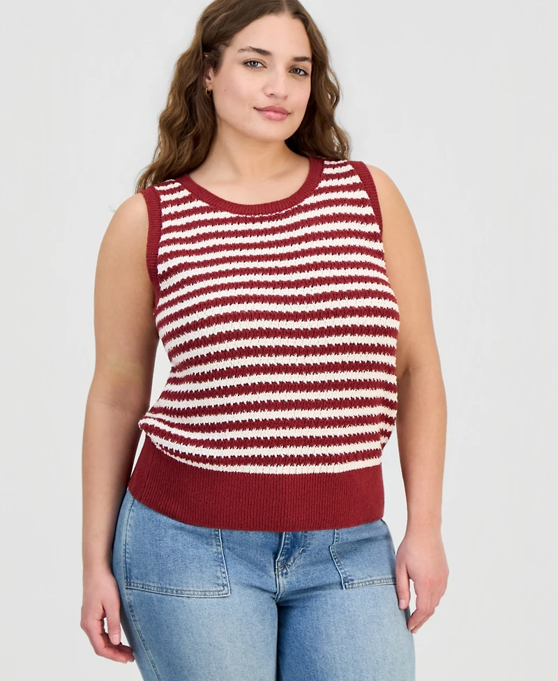 And Now This Trendy Plus Striped Sweater Tank, Macy's Exclusive