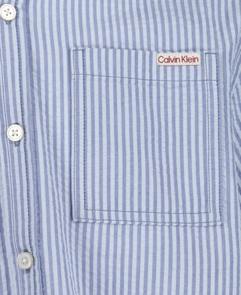 Calvin Klein Boys' 8-16 Resort Short-Sleeve Woven Shirt