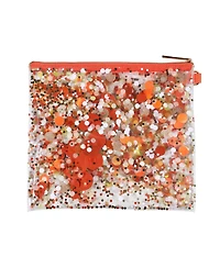 Packed Party Spirit Squad Confetti Everything Pouch, Makeup Bag, Travel Bag,Cosmetic Bag for Women (Orange Burst)