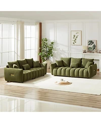 Streamdale Furniture 3 Seater + 3 Seater Combo Sofa, Modern Living Room Teddy Sofa Frame