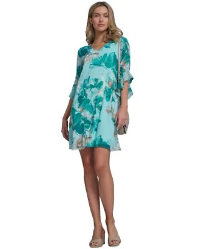 Calvin Klein Womens V Neck Shift Dress