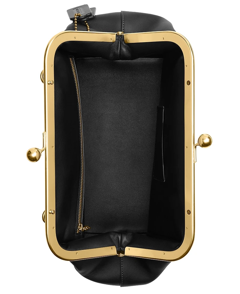 Coach Glovetanned Leather Kisslock Small Frame Bag