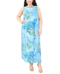 Msk Plus Boat Neck Sleeveless Maxi Dress