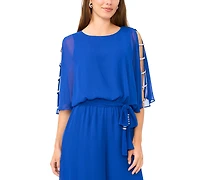 Msk Petite Crew Neck Blouson Jumpsuit