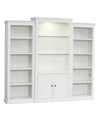Streamdale Furniture 78.75" Tall 3-Piece Bookcase with 5 Color Led Light, Retro Style