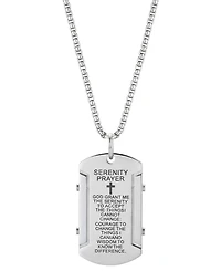 Rhona Sutton Men's Stainless Steel Serenity Prayer Pendant Necklace