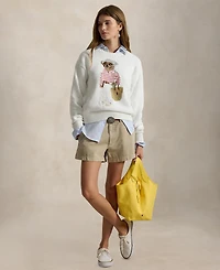 Polo Ralph Lauren Women's Bear Embroidered Crew Neck Sweater
