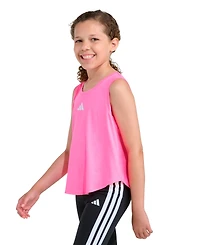adidas Girls' 8-16 Sleeveless Melange Flounce Tank Top