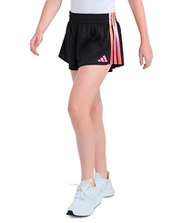adidas Girls' 7-16 Elastic Waistband Gradient Three-Stripe Mesh Shorts