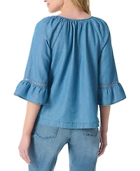Gloria Vanderbilt Women's Peasant Embroidery Top