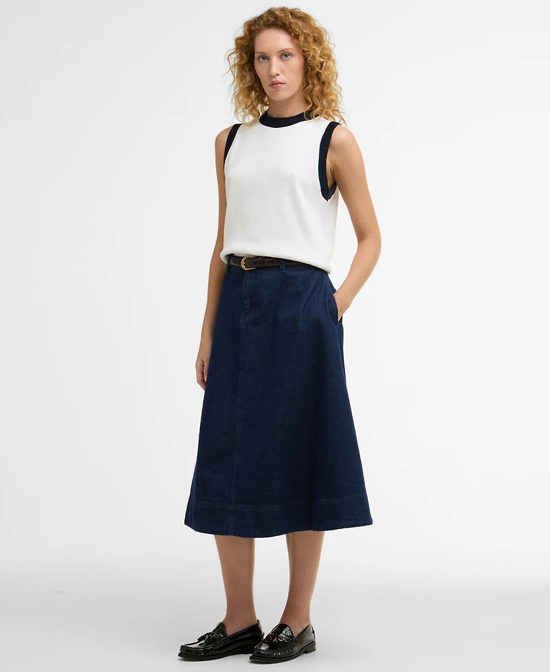 Barbour Women's Denim Maia Midi Skirt