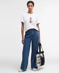 Barbour Women's Short-Sleeve Dog Photo Graphic T-Shirt