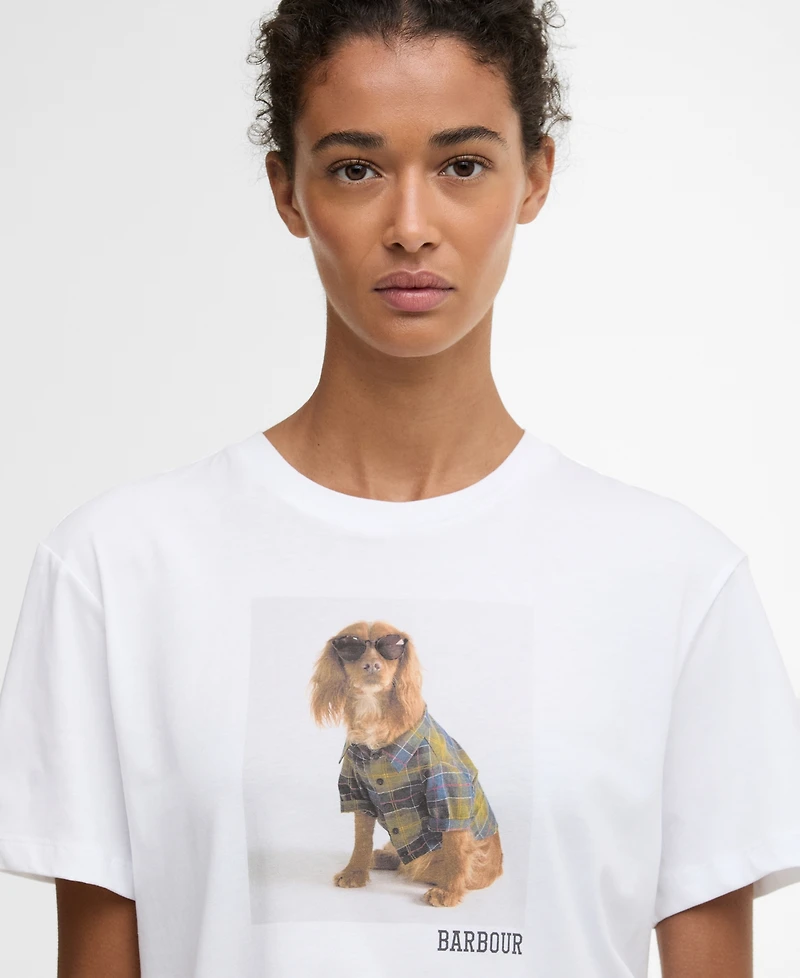 Barbour Women's Short-Sleeve Dog Photo Graphic T-Shirt