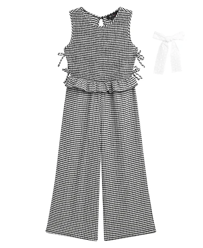 Bcx Girls' 7-16 Sleeveless Smocked Bodice Jumpsuit