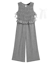 Bcx Girls' 7-16 Sleeveless Smocked Bodice Jumpsuit