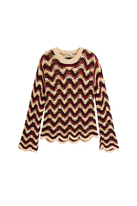 Desigual Women's Zigzag crochet sweater
