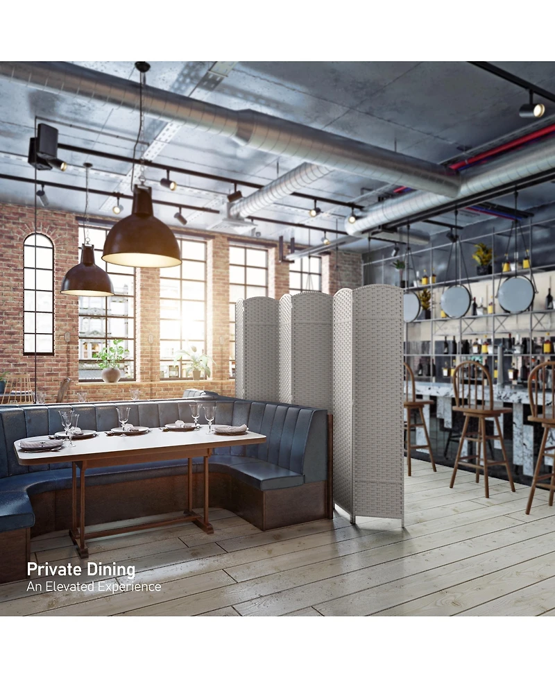 Sorbus 6 Panel Room Divider ft. Tall - Extra Wide Double Hinged Panels, Mesh Hand-Woven Design, Partition Dividers (White)