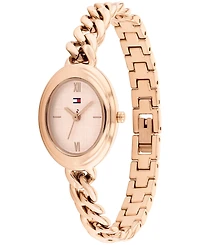 Tommy Hilfiger Women's Quartz Rose Gold Tone Stainless Steel Chain Bracelet Watch, 21.5mm