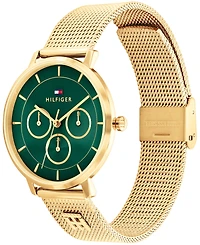 Tommy Hilfiger Women's Multifunction Gold Tone Stainless Steel Mesh Bracelet Watch, 36mm