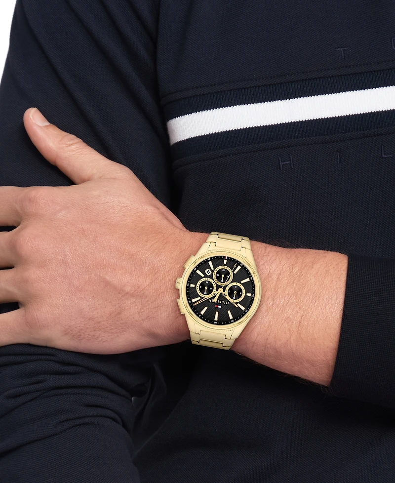 Tommy Hilfiger Men's Multifunction Gold Tone Stainless Steel Bracelet Watch, 43mm