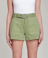 Avec Les Filles Women's High-Rise Belted Shorts