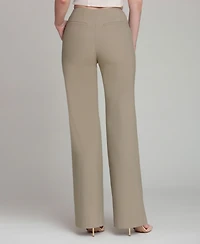 Avec Les Filles Women's Wide-Leg Mid-Rise Pants
