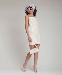 Avec Les Filles Women's Gingham Square-Neck Mini Dress